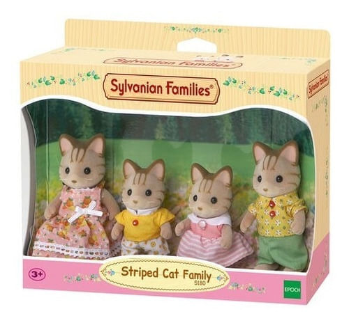 Sylvanian Familia De Gatos De Rayas 4 Figuras 5180sy