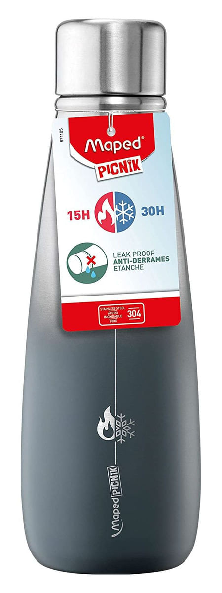 Botella Termica Maped 500 Ml Frio Calor Acero Inoxidable Color Gris