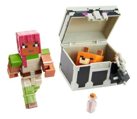 Minecraft Cofre De Batalla Con Accesorios Gtp24 Mattel