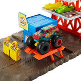Hot Wheels Monster Trucks Pista Gasolinera Hfb12 Mattel