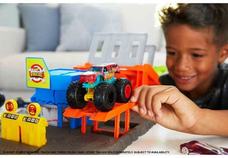Hot Wheels Monster Trucks Pista Gasolinera Hfb12 Mattel