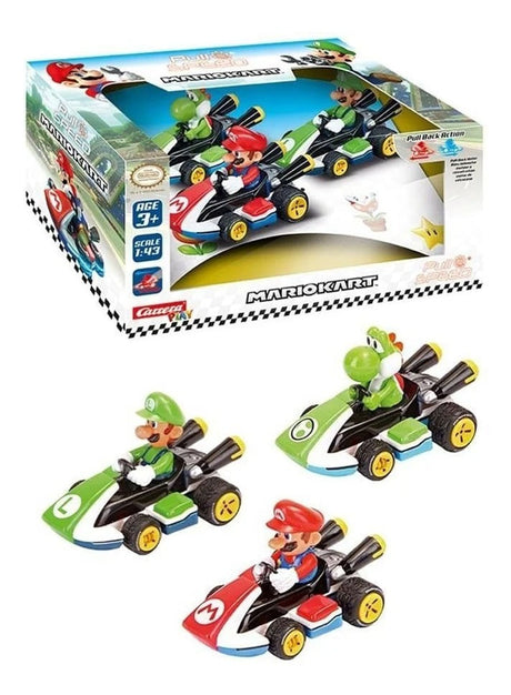 Autos Mario Kart Pack Por 3 Carrera Go 15813010