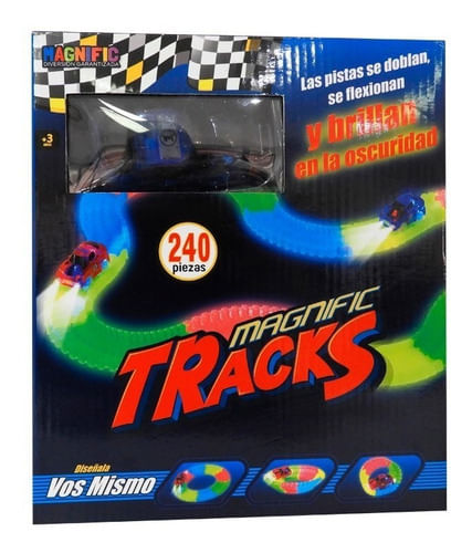 Pista Magnific Tracks Grande 240 Pzas Autos Luminoso 90240