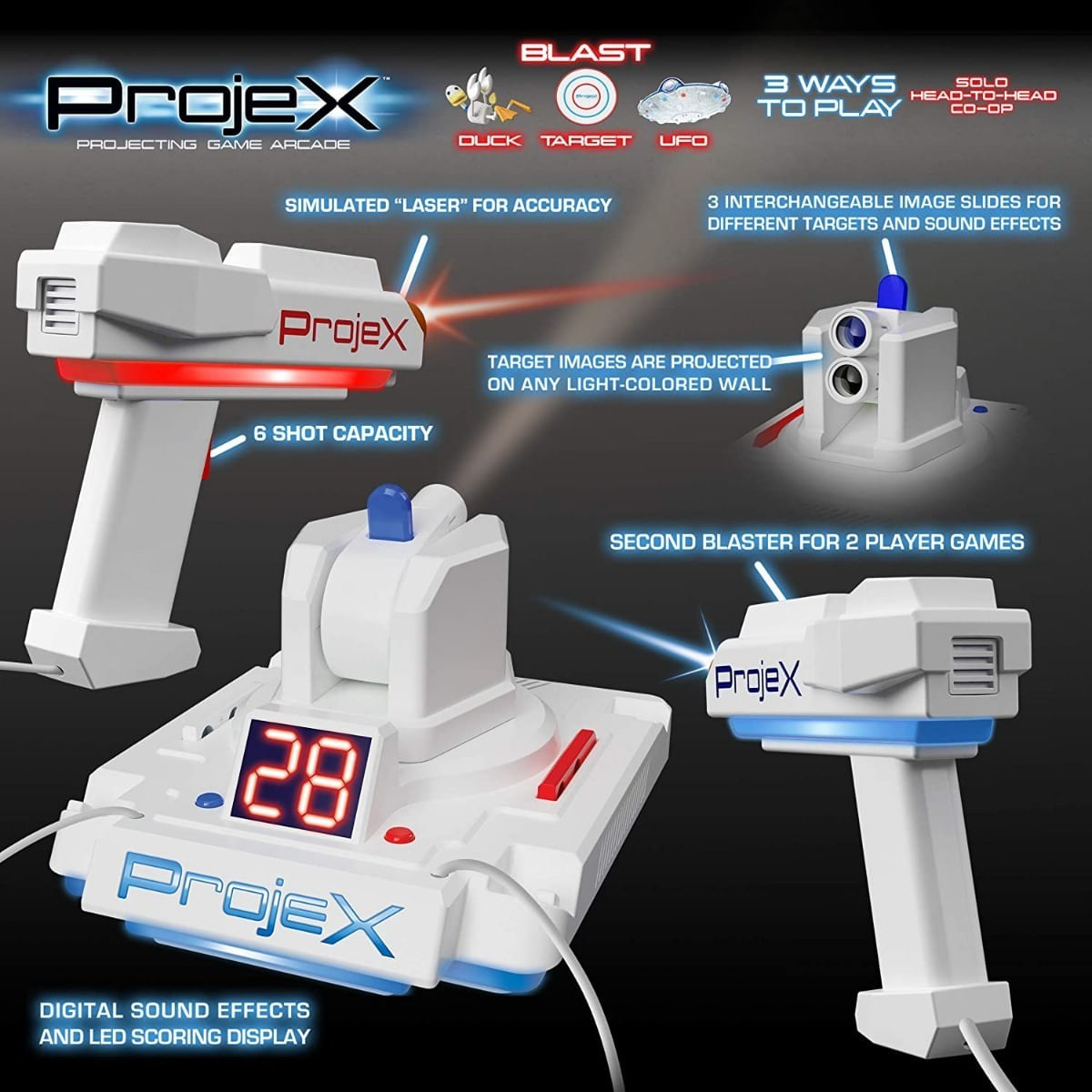 Projex Arcade Game Pistolas De Proyección 52608