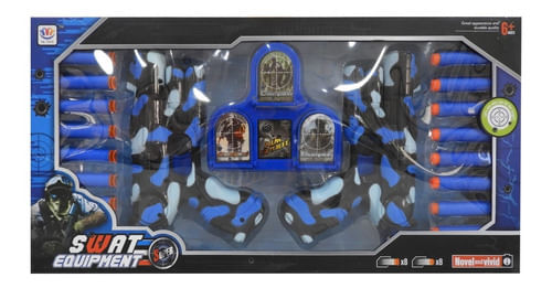 Set De 2 Pistolas Lanza Dardos Camuflada Azul 1574827