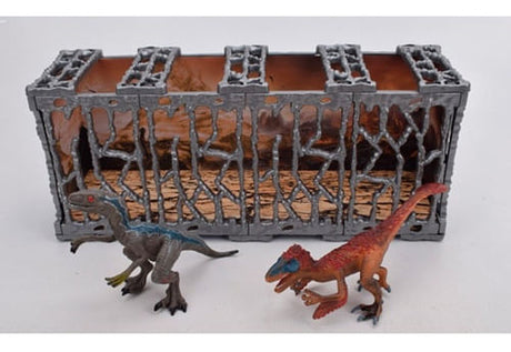 Set De 2 Dinosaurios Con Jaula 1876110