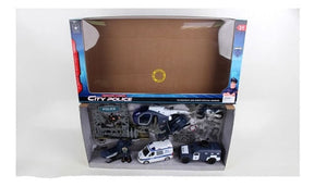 Set De Policía Luz Y Sonido Helicóptero + Moto 1693237