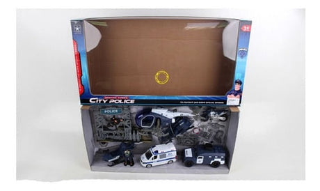 Set De Policía Luz Y Sonido Helicóptero + Moto 1693237
