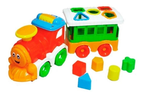 Pequeño Tren De Arrastre Con Vagón Y Encastres 711 Calesita