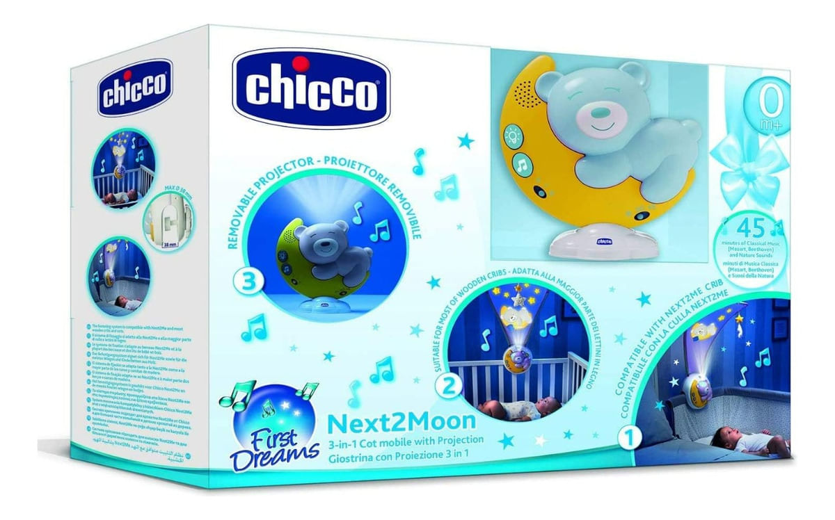 Chicco Movil Proyector De Cuna Next2moon Celeste 98282
