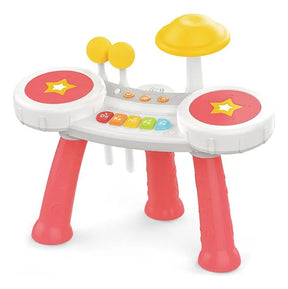 Batería Y Piano 2 En 1 Interactivo Rosa 2147836 Huanger
