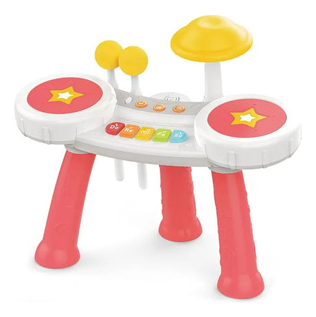Batería Y Piano 2 En 1 Interactivo Rosa 2147836 Huanger