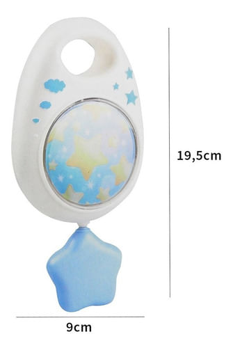 Set Lampara Y Cunero Musical Con Bluetooth Celeste 1726857
