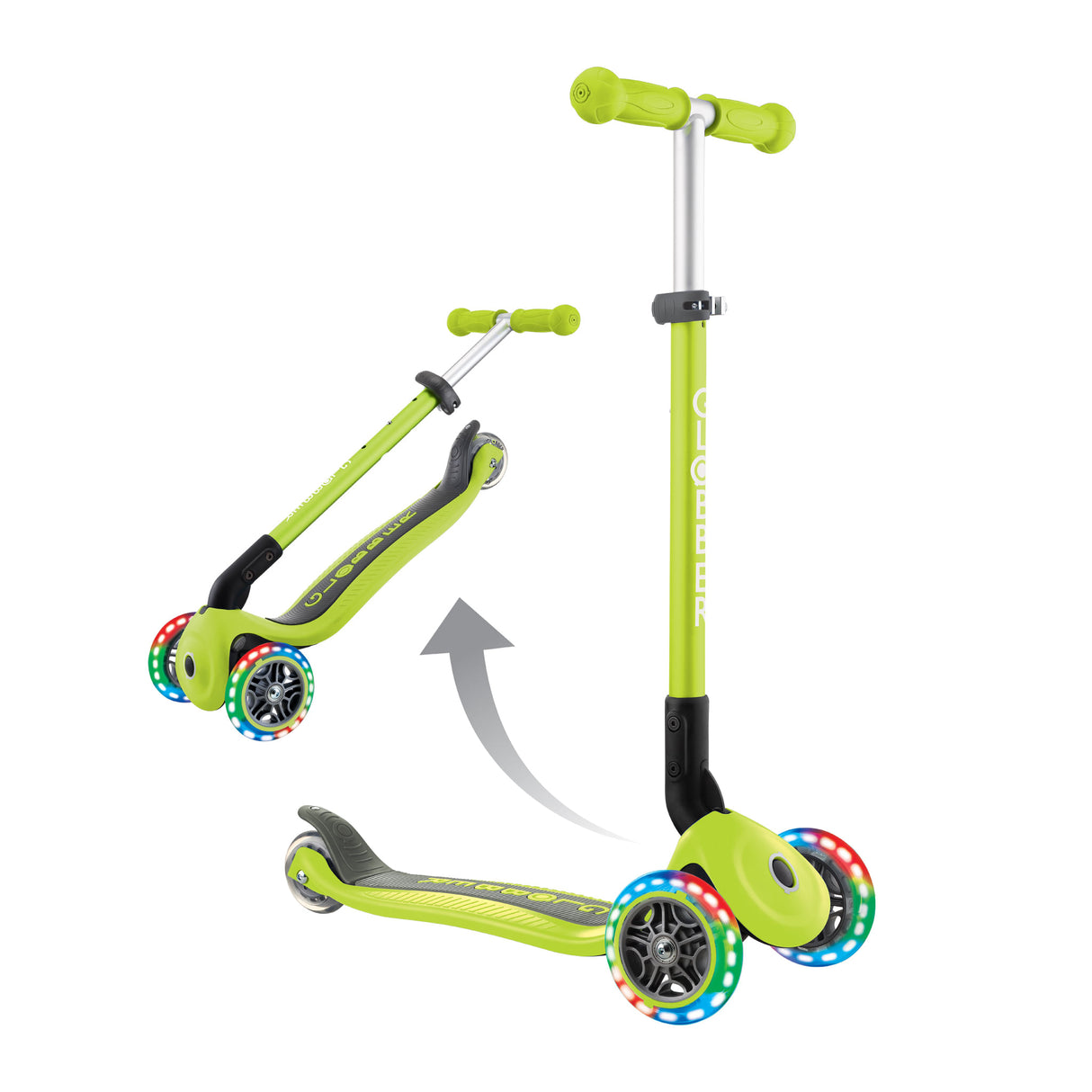 Globber Monopatin Primo plegable Lights Lime Green 432-106-2