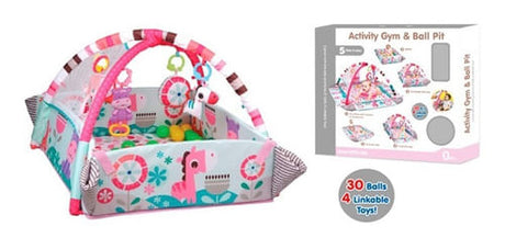 Gym Y Pelotero 2 En 1 Animalitos Rosa 1895707