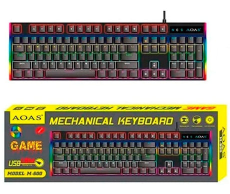 Teclado Gamer Mecanico Retroiluminado Aoas M600 64235 Shine