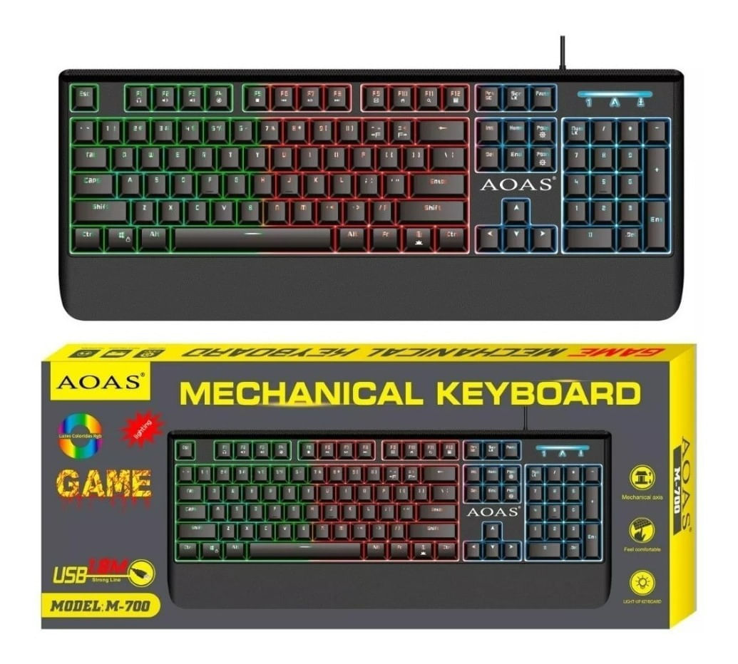 Teclado Gamer Mecánico Retroiluminado Aoas M700 64236 Shine