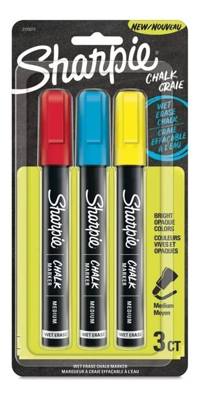 Sharpie Chalk Tiza Líquida Borrable X 3 Colores 2175440