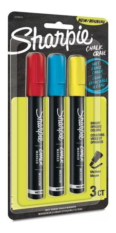 Sharpie Chalk Tiza Líquida Borrable X 3 Colores 2175440