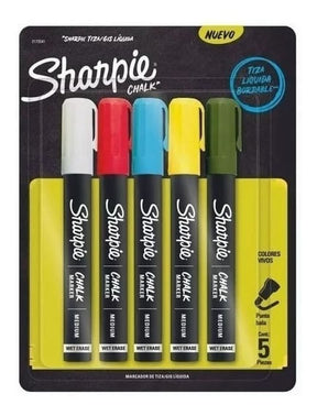 Sharpie Chalk Tiza Líquida Borrable X 5 Colores 2175541
