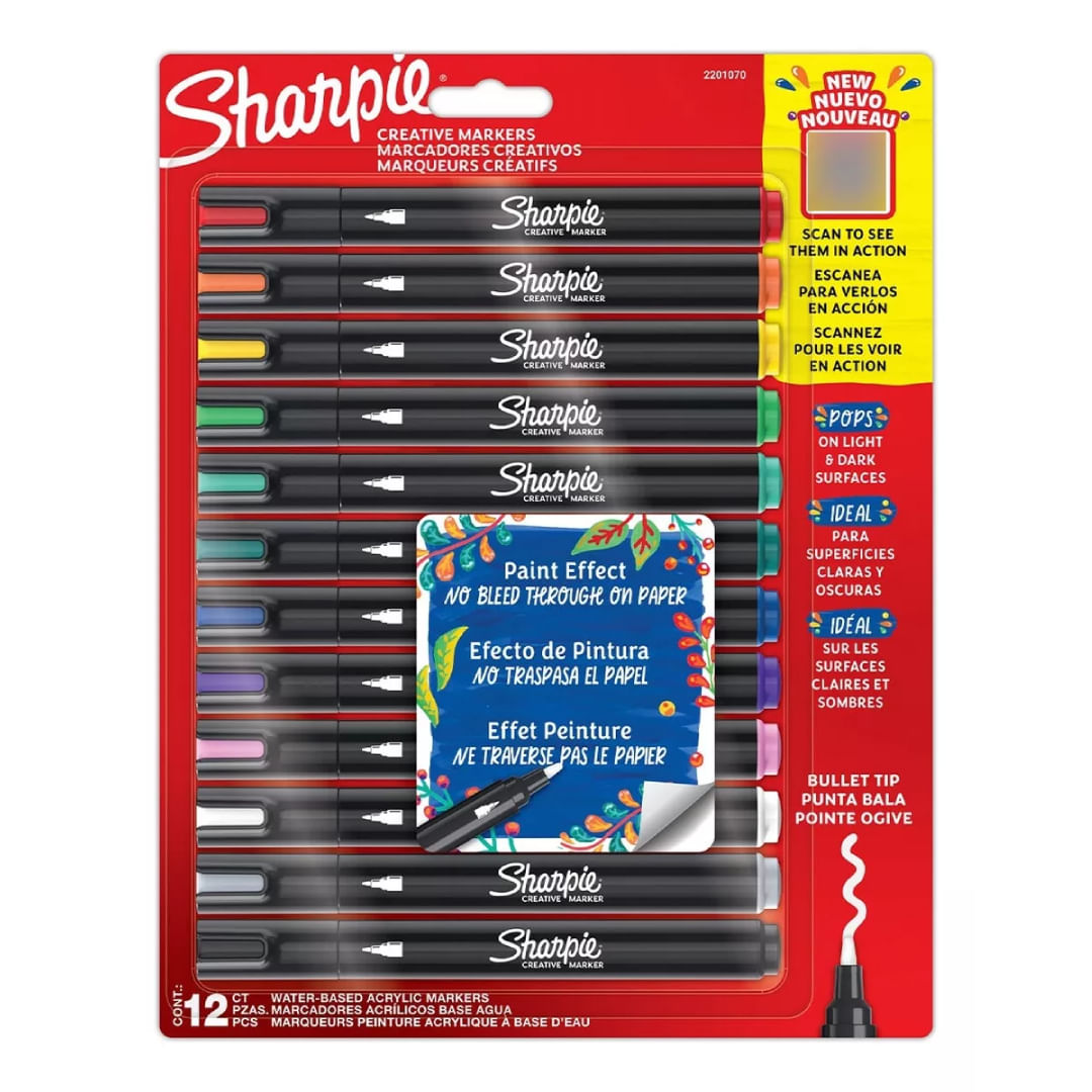 Sharpie Marcadores creativos a base de agua 12 unidades 2201070