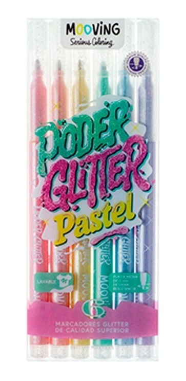 Coloring Marcadores Glitter Pastel X6 3021606 Mooving
