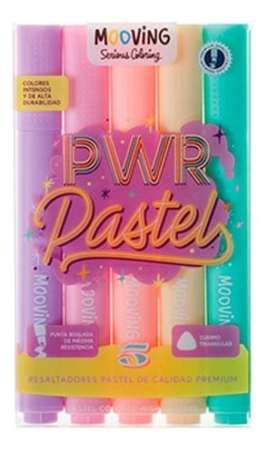 Coloring Resaltadores Pastel X5 3051105 Mooving