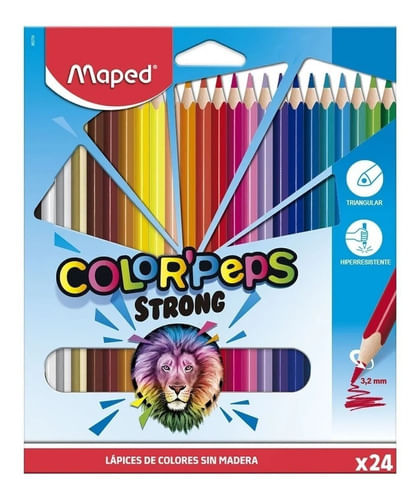 Maped Color Peps Strong 24 Lápices De Colores Resina 862724