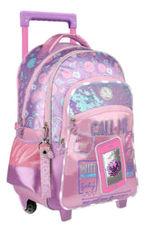 Footy Mochila Call Me Con Luz Led Y Carro 18p F2141