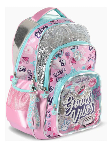 Footy Mochila Espalda 18 Pulgadas Good Vibes Luz Led F2123