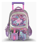 Footy Mochila Carro 18 Pulgadas Flowers Lila F2181