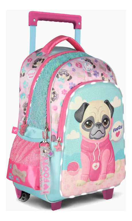 Footy Mochila Carro 18 Pulgadas Puppy Con Luz Led F2191