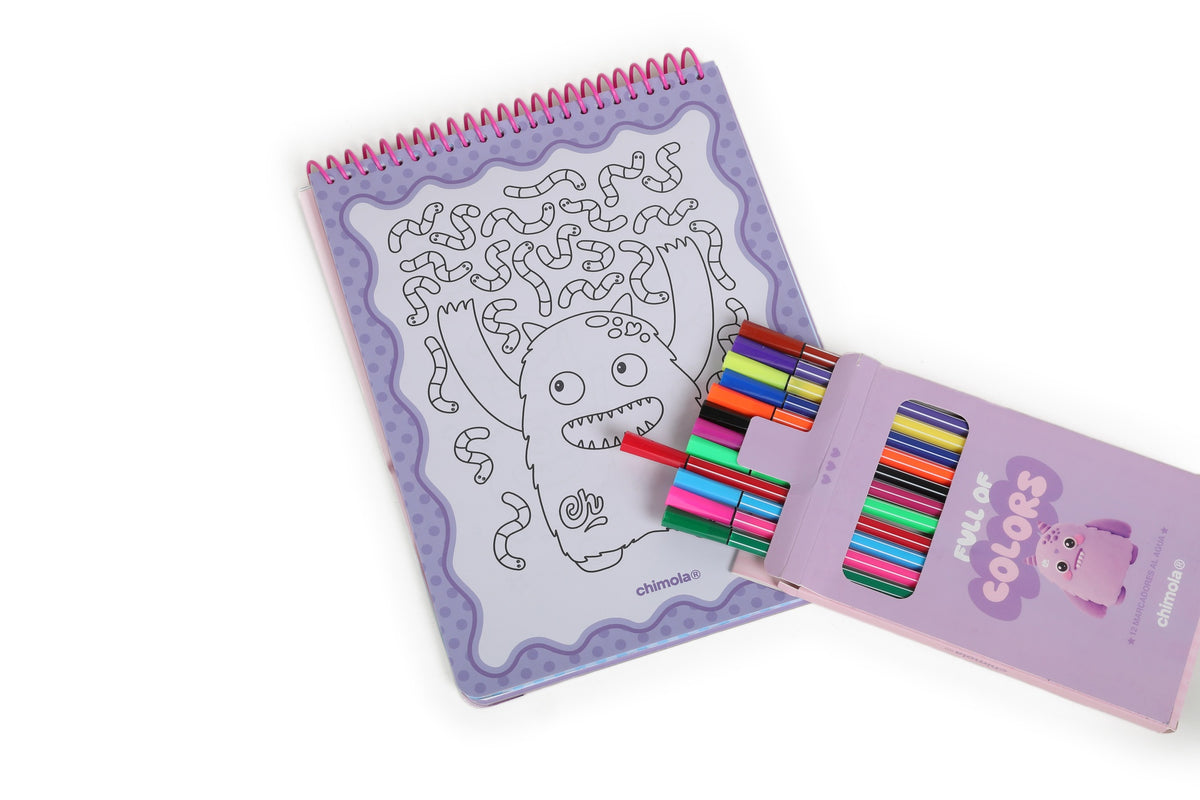 Chimola Coloring Set Monster Lila ST153