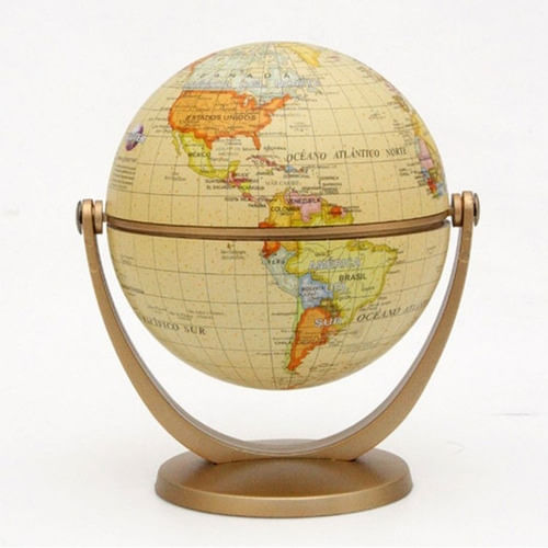 Globo Terraqueo Antiguo Base Plastica 10cm 107a