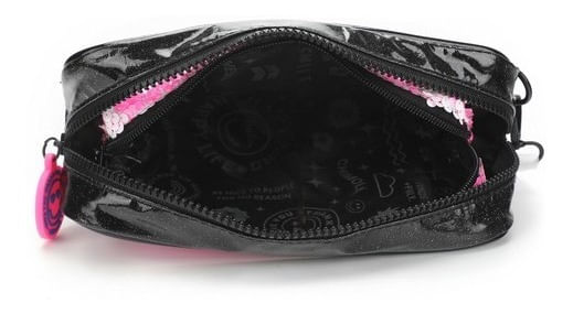 Chimola Cartuchera Cristal Lentejuelas 2 En 2 Black Tr42