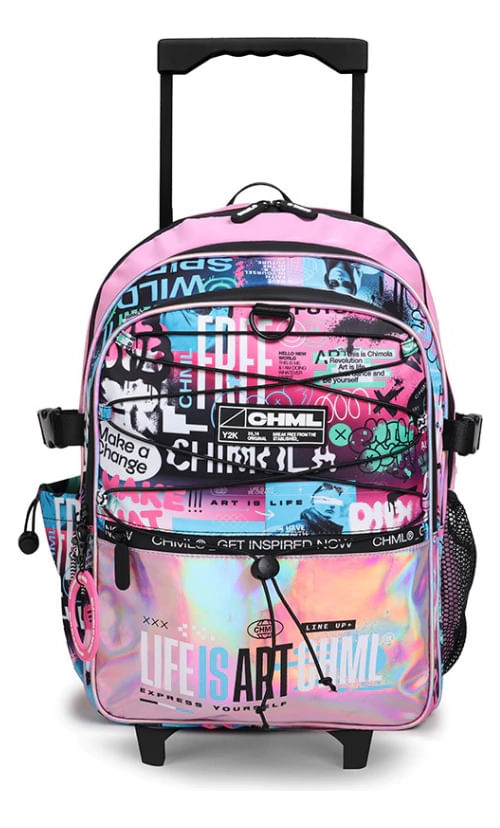 Chimola Mochila Carro Holo 17" Art Life Pink TR88