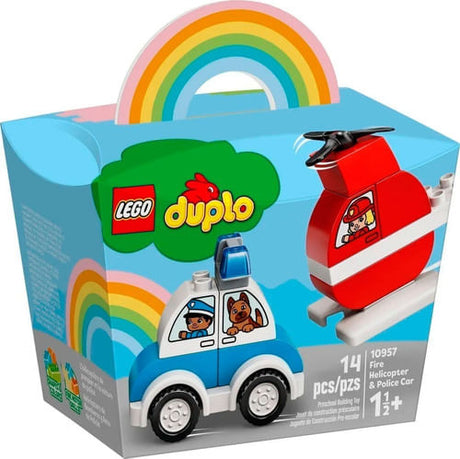 Lego Duplo Helicóptero De Bomberos Y Auto De Policía 10957