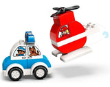 Lego Duplo Helicóptero De Bomberos Y Auto De Policía 10957