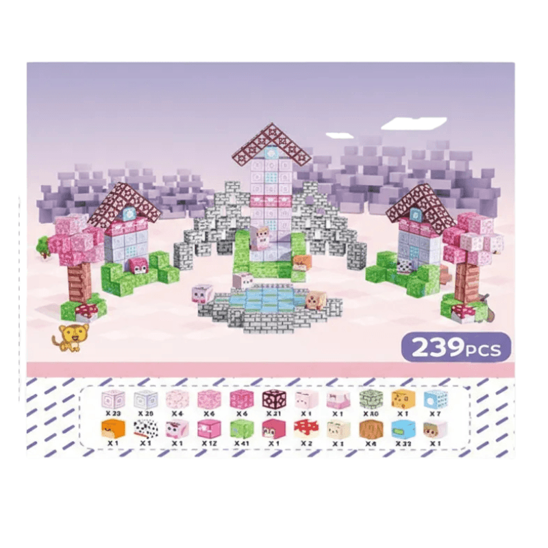 Bloques Magnéticos Cubos Steam Minecraft Pink Shine 3016384