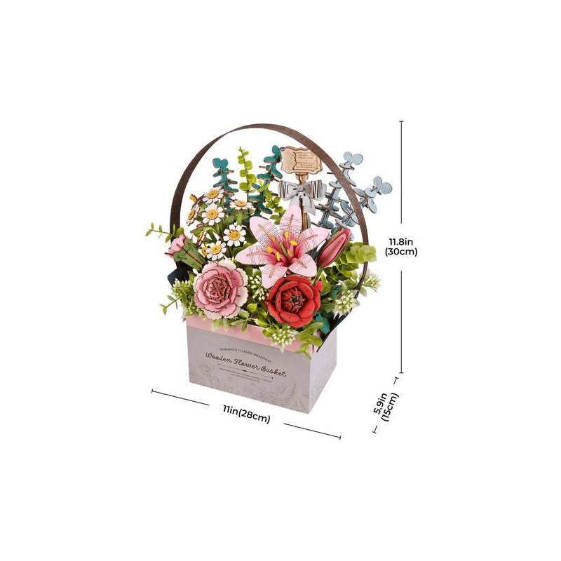 Robotime Puzzle Rolife Wooden Flower Basket TW03H