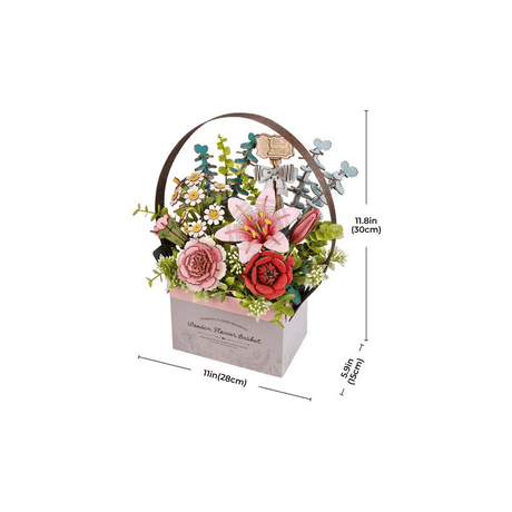 Robotime Puzzle Rolife Wooden Flower Basket TW03H