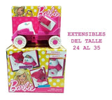 Patines Glam Barbie Extensibles Cuatro Ruedas Plástico 750