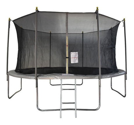Cama Elástica Gris Con Escalera 426 Cm Tr14
