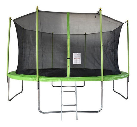 Cama Elástica Verde Con Escalera 426 Cm Tr14