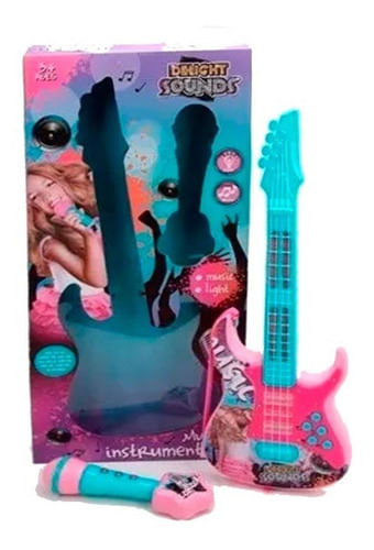 Guitarra Con Micrófono Luz Y Sonido 1735507