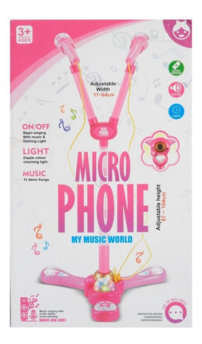 Micrófono Doble Con Luz Y Música 1687632