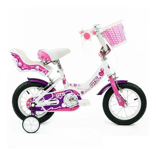 Gts Bicicleta Infantil De Paseo Rodado 12 Con Canasto 3307