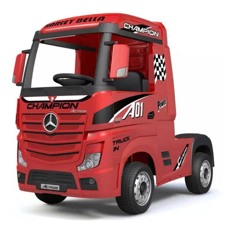 Auto A Bateria Camion Mercedes Benz Rojo  Hl358 Rj