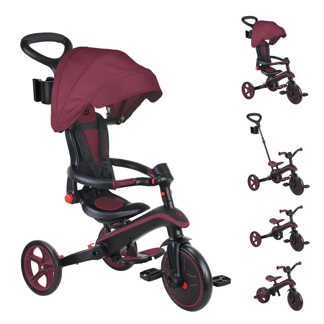 Globber Triciclo Explorer Trike 4en1 Plegable Bordó 732-202