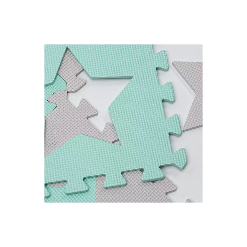 MultiEva Piso de Goma Eva Estrellas de 09 piezas verde menta y grises 93206MG
